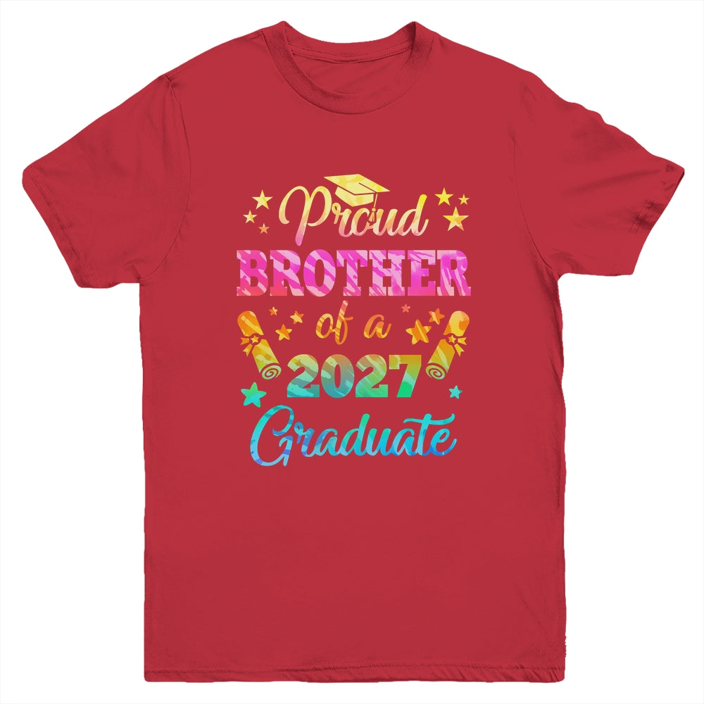 Proud Brother Of A Class Of 2027 Graduate Senior 26 Tie Dye Youth Shirt | siriusteestore