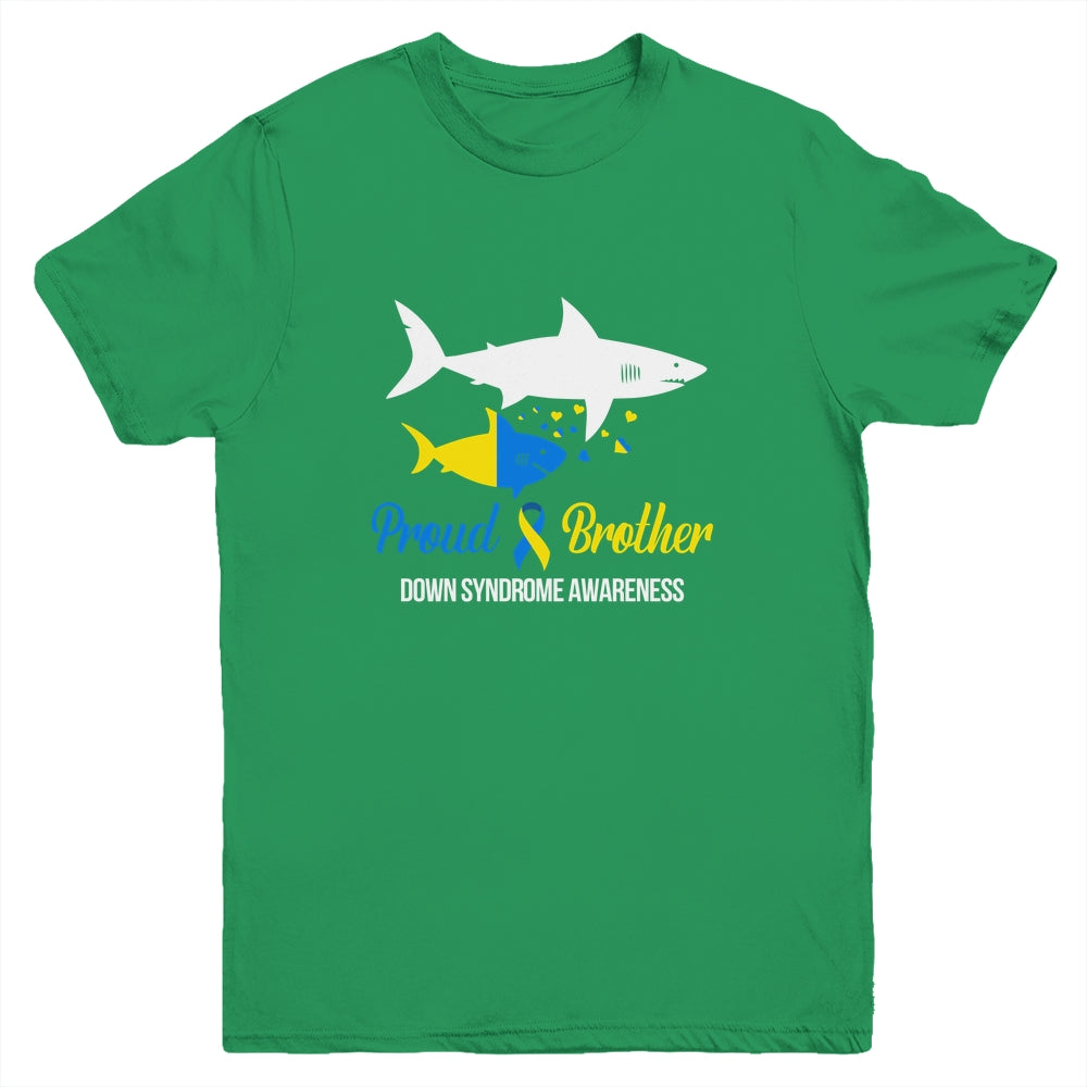 Proud Brother World Down Syndrome Awareness Day Shark T21 Youth Shirt | siriusteestore