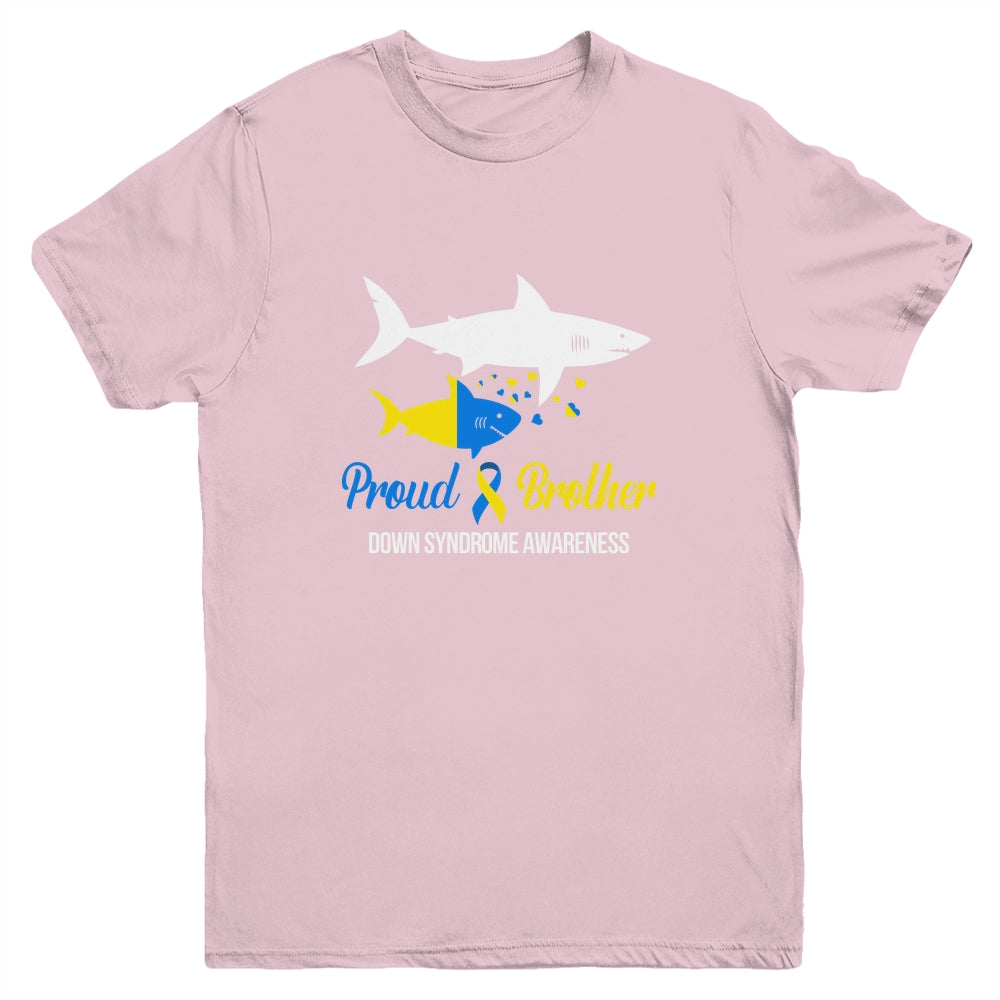 Proud Brother World Down Syndrome Awareness Day Shark T21 Youth Shirt | siriusteestore