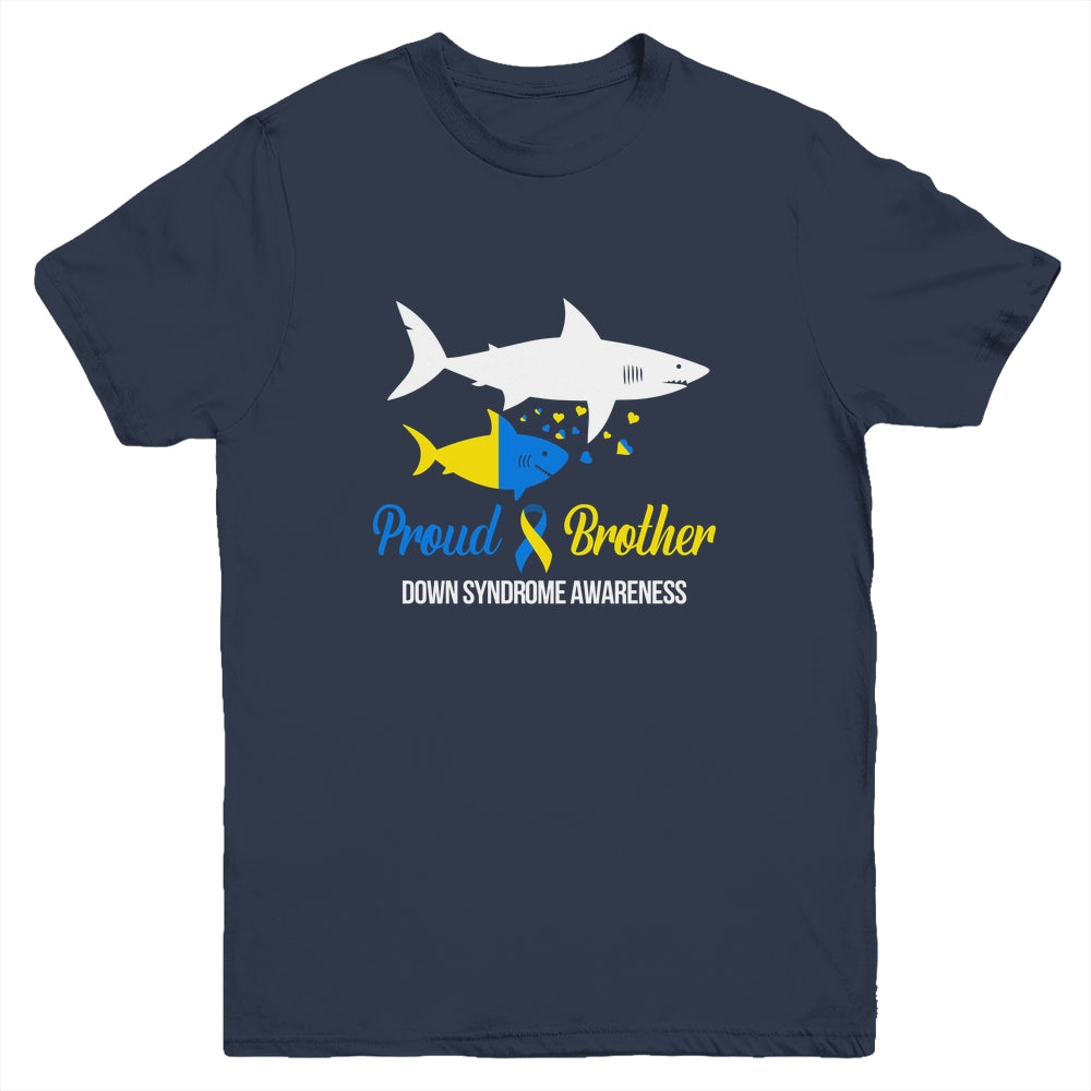 Proud Brother World Down Syndrome Awareness Day Shark T21 Youth Shirt | siriusteestore