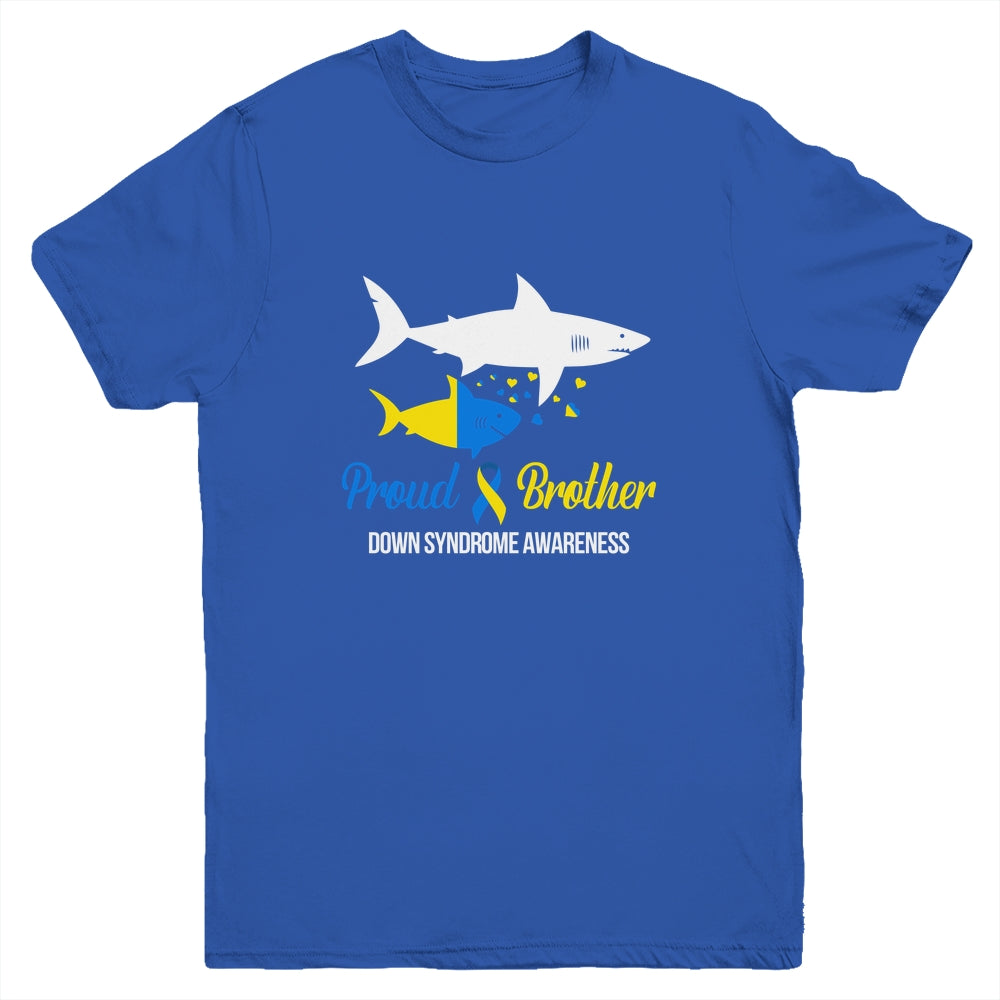 Proud Brother World Down Syndrome Awareness Day Shark T21 Youth Shirt | siriusteestore