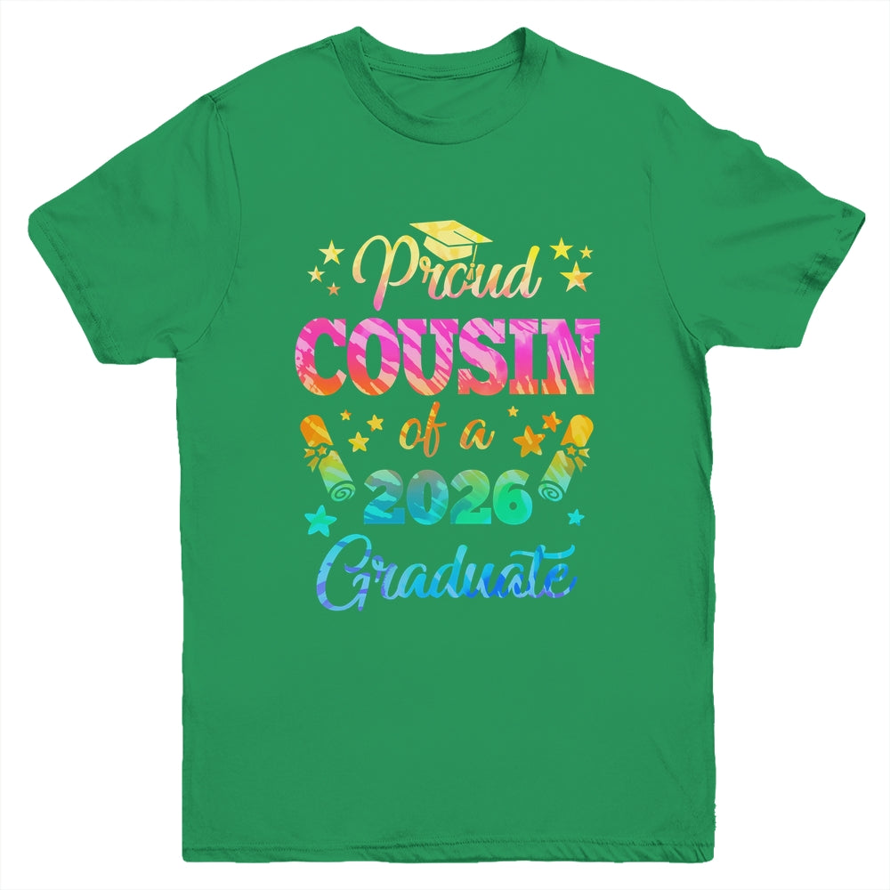 Proud Cousin Of A Class Of 2026 Graduate Senior 26 Tie Dye Youth Shirt | siriusteestore