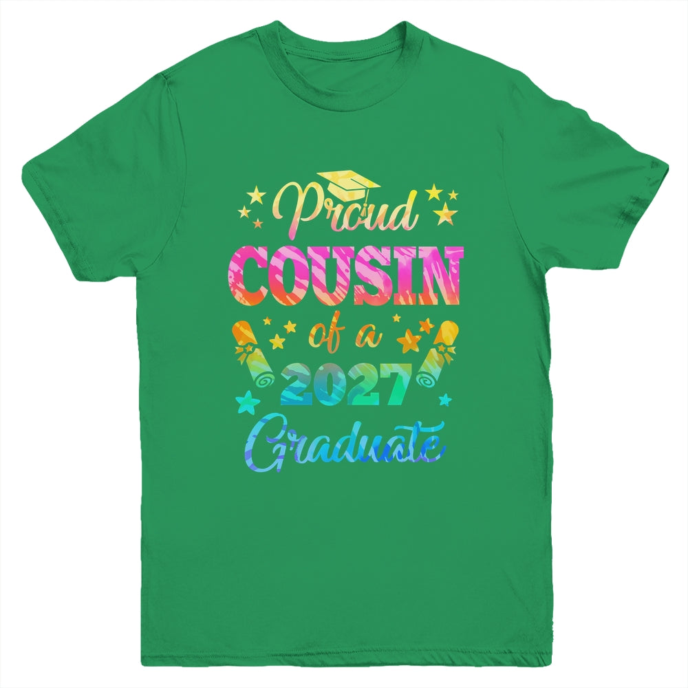 Proud Cousin Of A Class Of 2027 Graduate Senior 27 Tie Dye Youth Shirt | siriusteestore