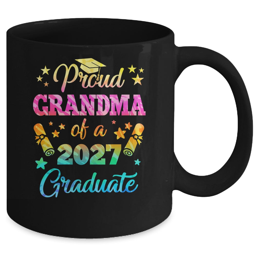 Proud Grandma Of A Class Of 2027 Graduate Senior 26 Tie Dye Mug | siriusteestore