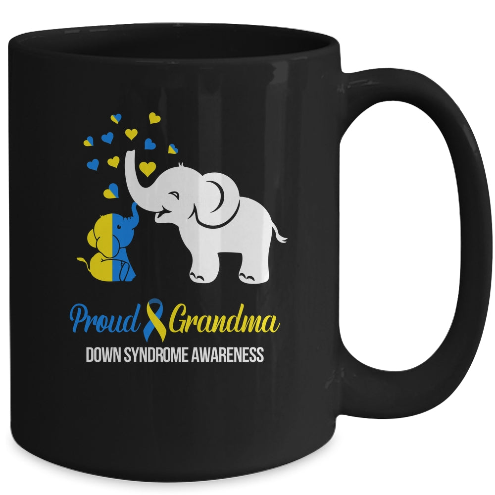 Proud Grandma World Down Syndrome Awareness Day Elephant T21 Mug | siriusteestore