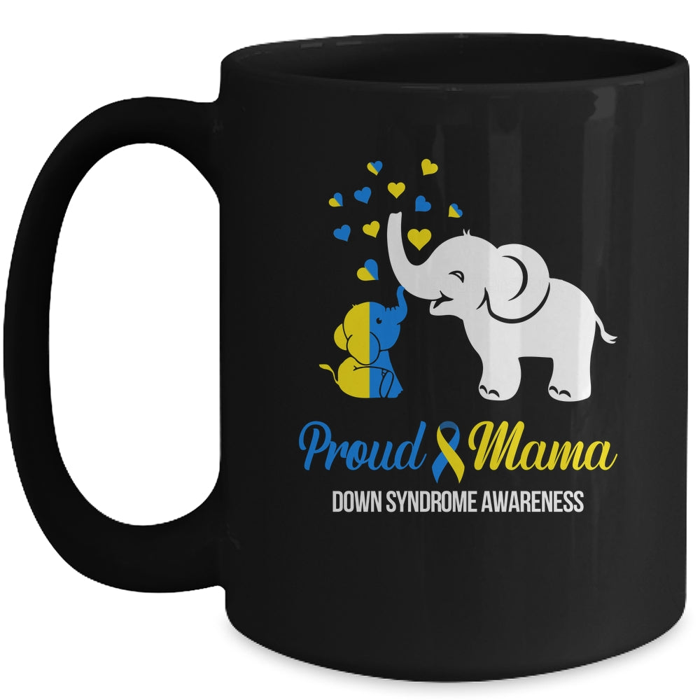 Proud Mama World Down Syndrome Awareness Day Elephant T21 Mug | siriusteestore