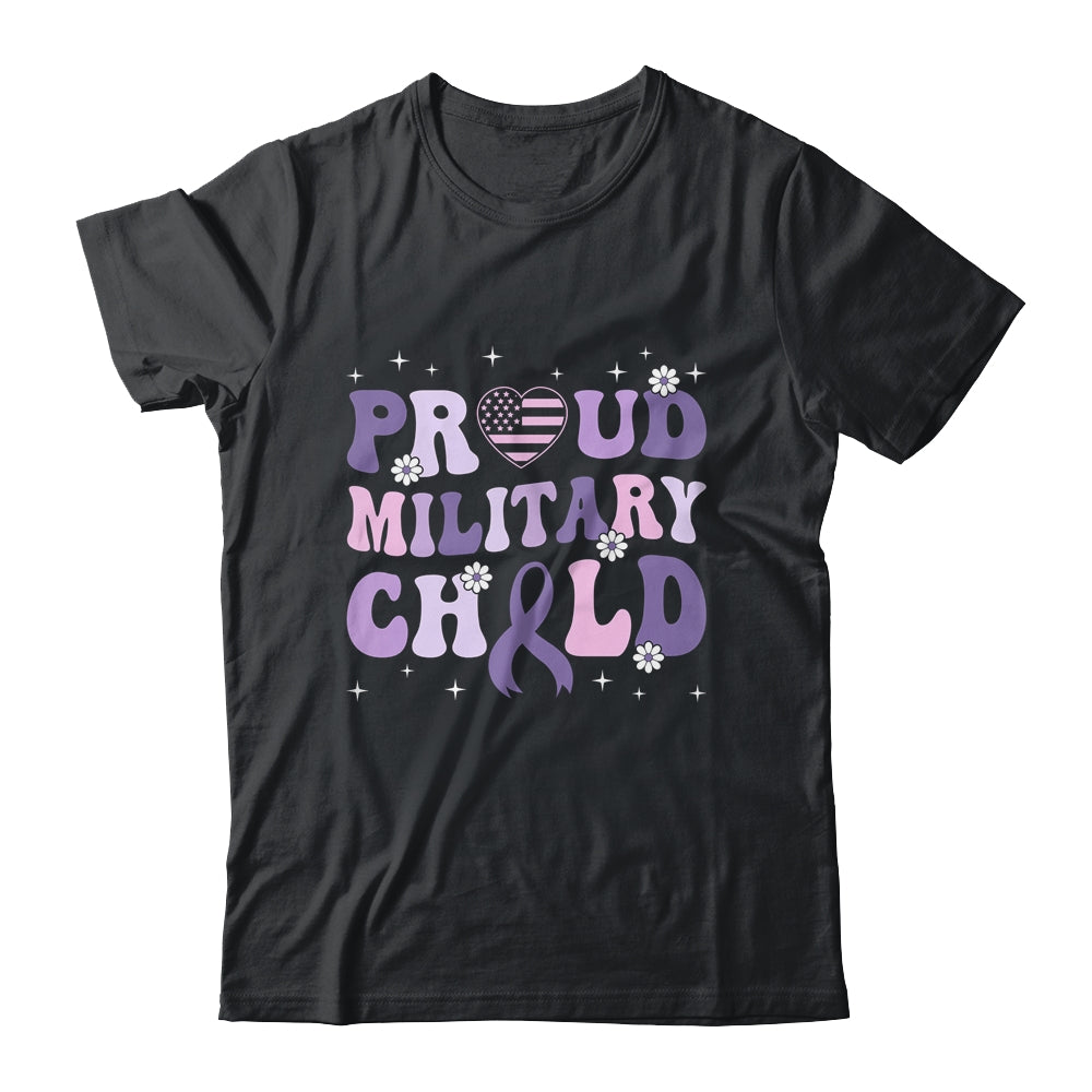 Proud Military Child Groovy Purple Up For Military Kids Shirt & Hoodie | siriusteestore