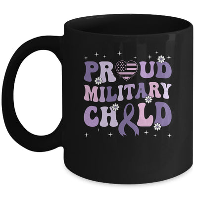 Proud Military Child Groovy Purple Up For Military Kids Mug | siriusteestore