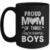 Proud Mom Of 3 Boys Awesome Three Sons Mother's Day Mug | siriusteestore