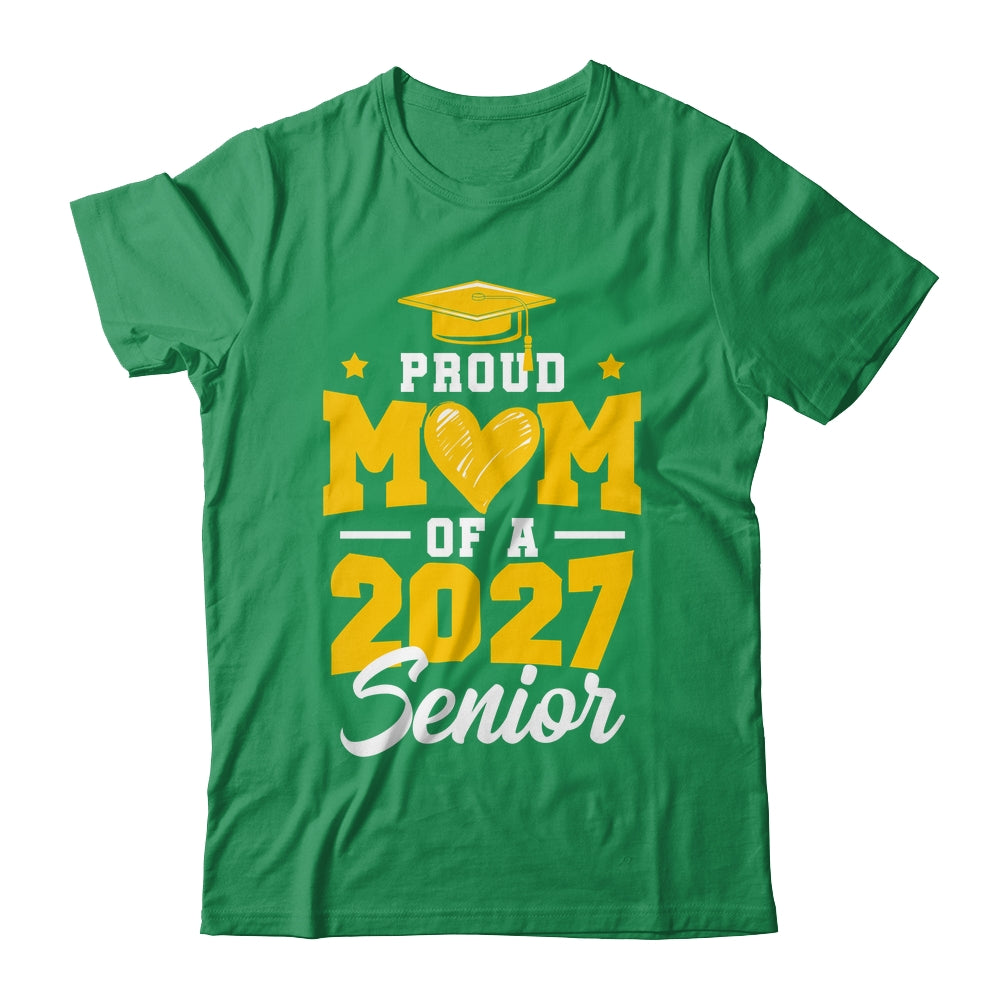 Proud Mom Of A Senior Class Of 2027 Senior Mom 2027 Yellow Shirt & Hoodie | siriusteestore