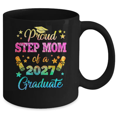 Proud Step Mom Of A Class Of 2027 Graduate Senior 26 Tie Dye Mug | siriusteestore