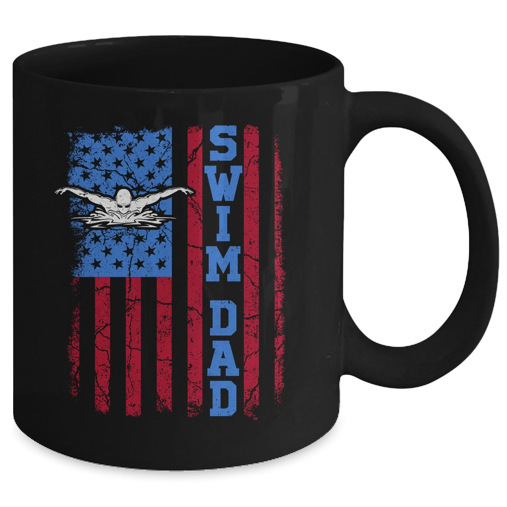 Proud Swimming Dad Swim Swimmer Fathers Day Vintage Flag Mug | siriusteestore
