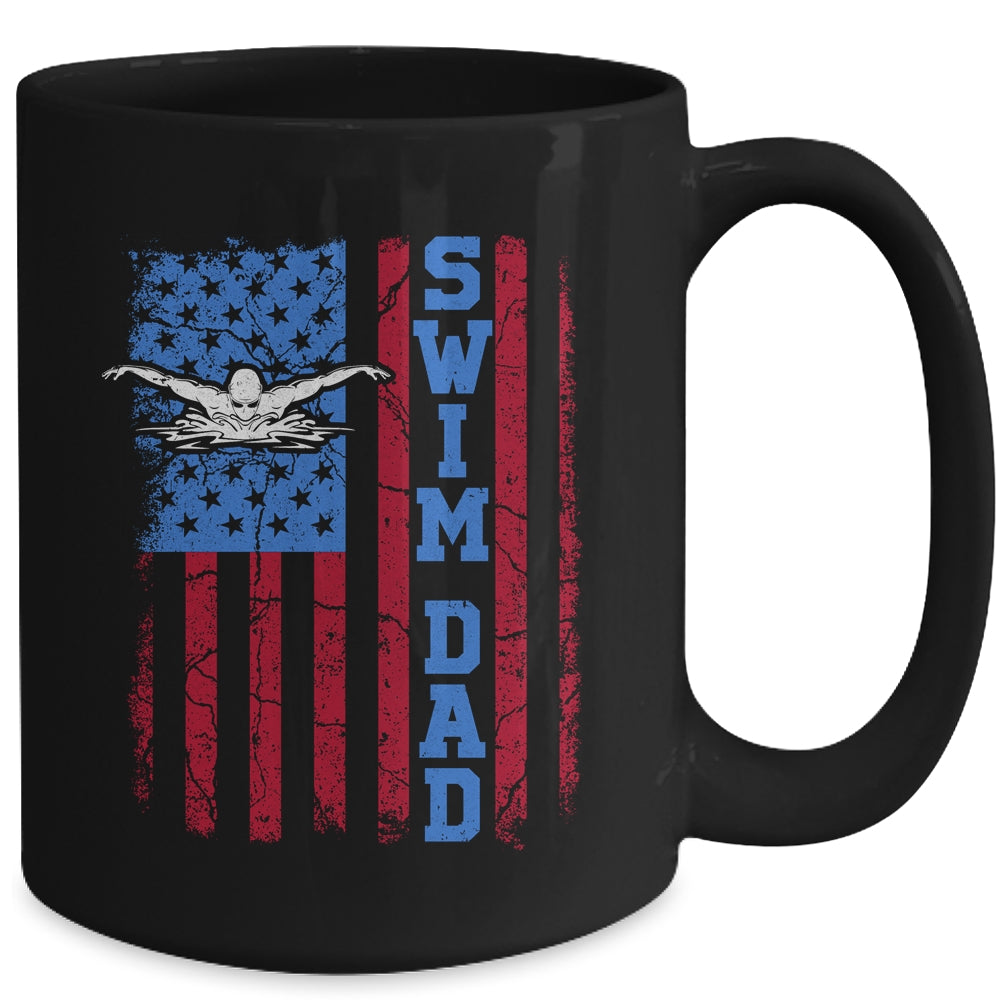 Proud Swimming Dad Swim Swimmer Fathers Day Vintage Flag Mug | siriusteestore