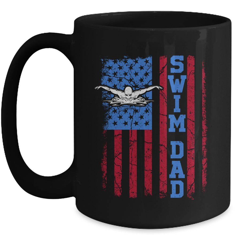 Proud Swimming Dad Swim Swimmer Fathers Day Vintage Flag Mug | siriusteestore