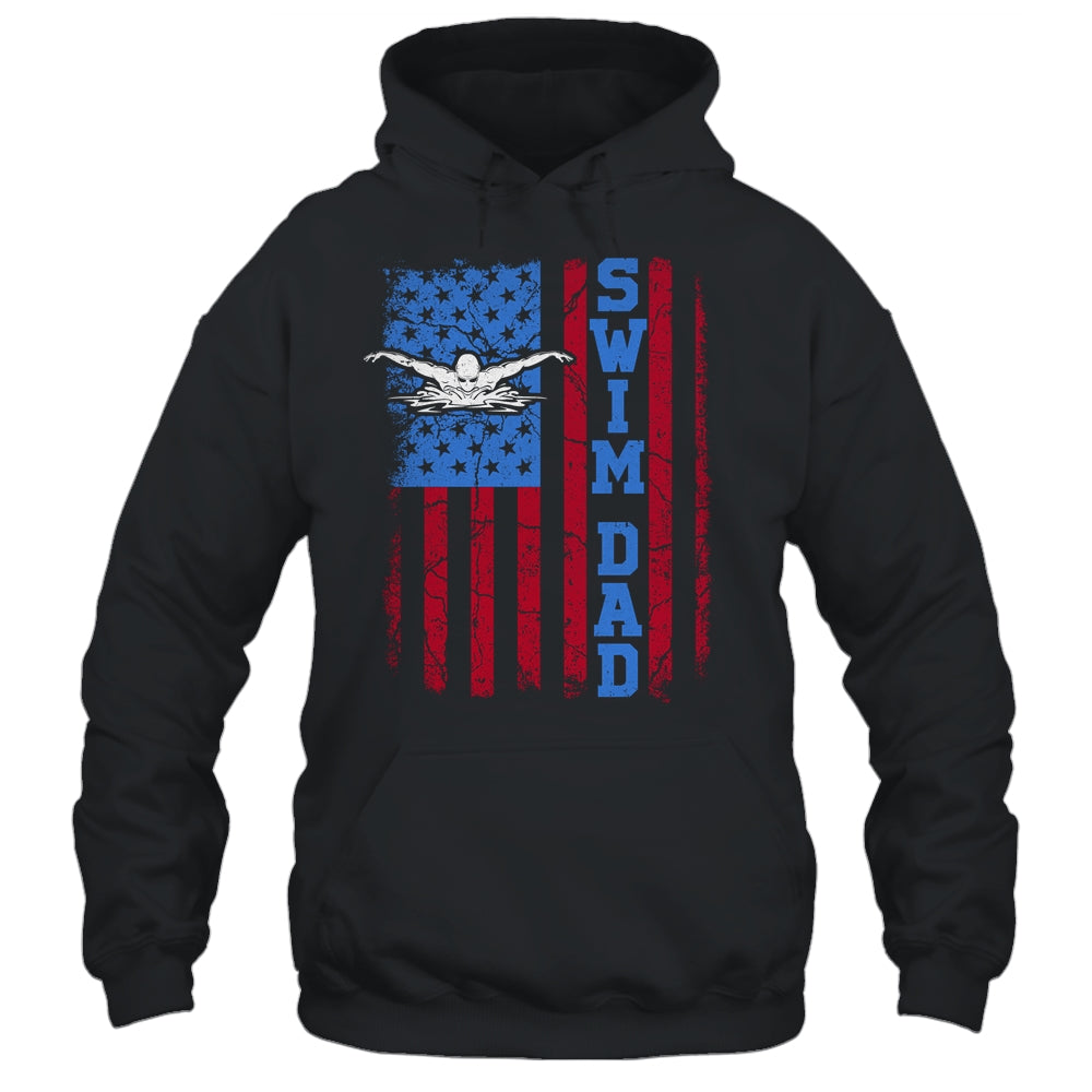 Proud Swimming Dad Swim Swimmer Fathers Day Vintage Flag Shirt & Hoodie | siriusteestore