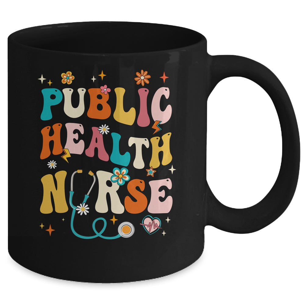 Public Health Nurse Heart For Nurse Job Groovy For Women Mug | siriusteestore