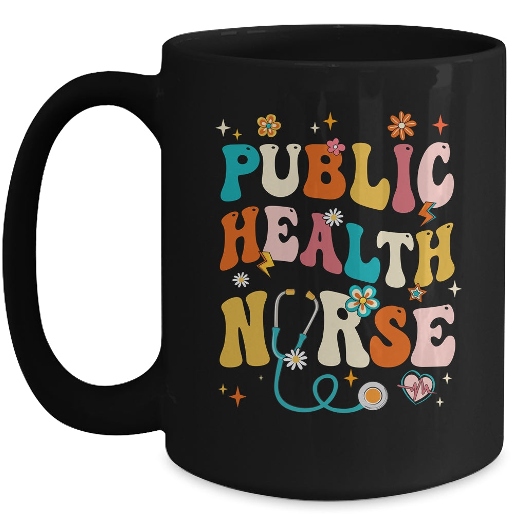 Public Health Nurse Heart For Nurse Job Groovy For Women Mug | siriusteestore