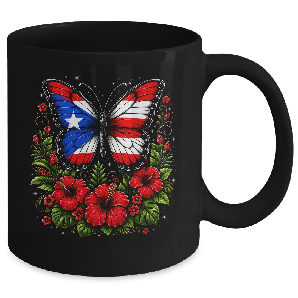 Puerto Rican Day Puerto Rico Butterfly Flag Women And Girl Mug | siriusteestore