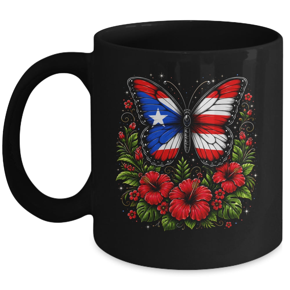 Puerto Rican Day Puerto Rico Butterfly Flag Women And Girl Mug | siriusteestore