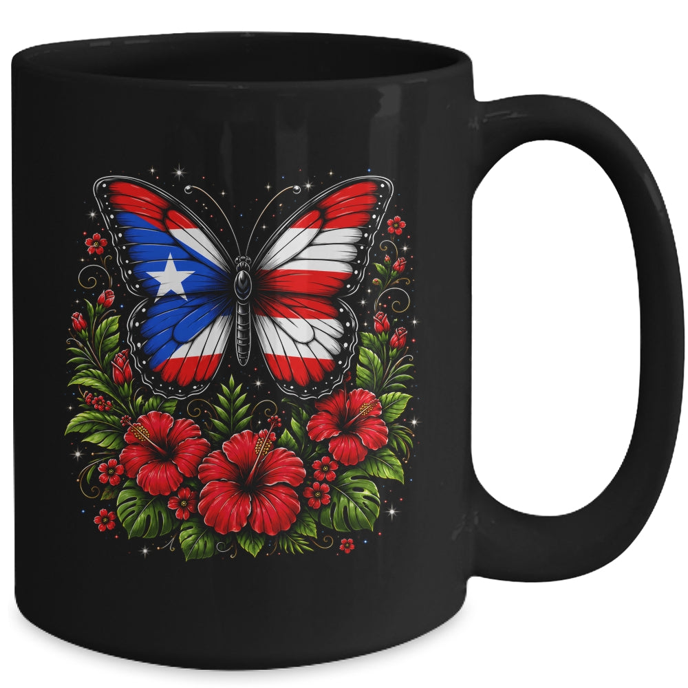 Puerto Rican Day Puerto Rico Butterfly Flag Women And Girl Mug | siriusteestore
