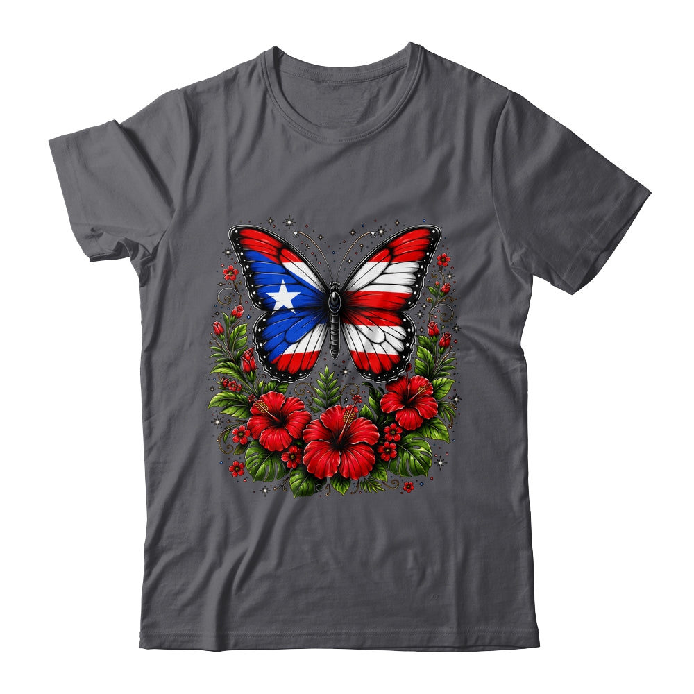Puerto Rican Day Puerto Rico Butterfly Flag Women And Girl Shirt & Tank Top | siriusteestore
