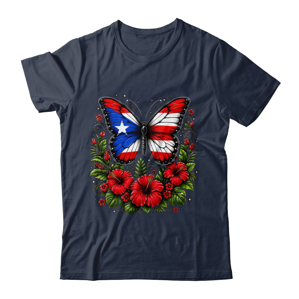 Puerto Rican Day Puerto Rico Butterfly Flag Women And Girl Shirt & Tank Top | siriusteestore