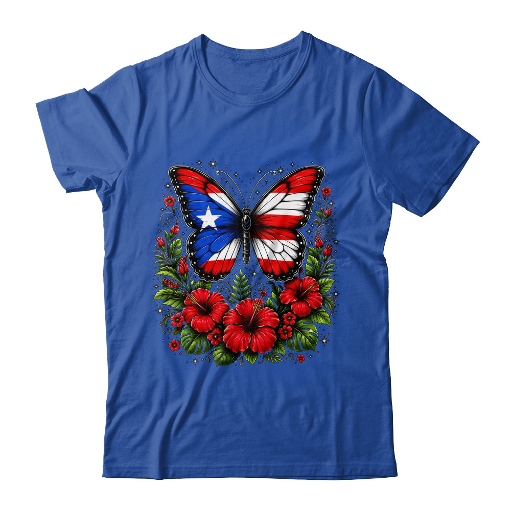 Puerto Rican Day Puerto Rico Butterfly Flag Women And Girl Shirt & Tank Top | siriusteestore