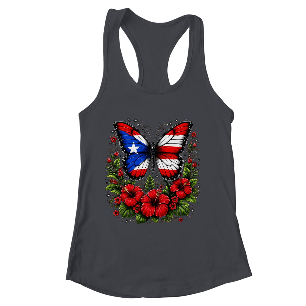 Puerto Rican Day Puerto Rico Butterfly Flag Women And Girl Shirt & Tank Top | siriusteestore