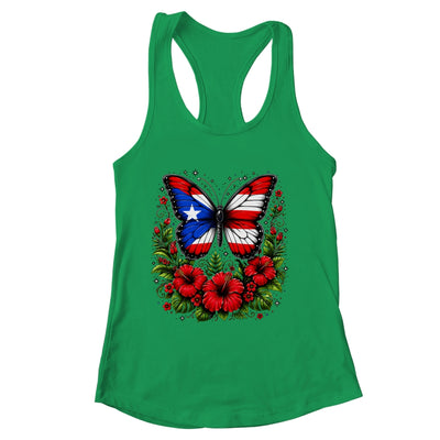 Puerto Rican Day Puerto Rico Butterfly Flag Women And Girl Shirt & Tank Top | siriusteestore