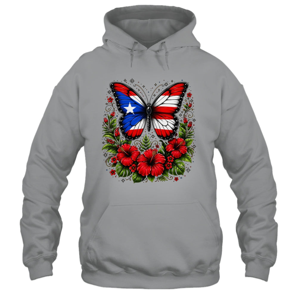 Puerto Rican Day Puerto Rico Butterfly Flag Women And Girl Shirt & Tank Top | siriusteestore