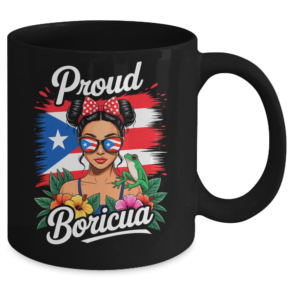 Puerto Rican Girls Boricua Puerto Rico Heritage Messy Bun Mug | siriusteestore