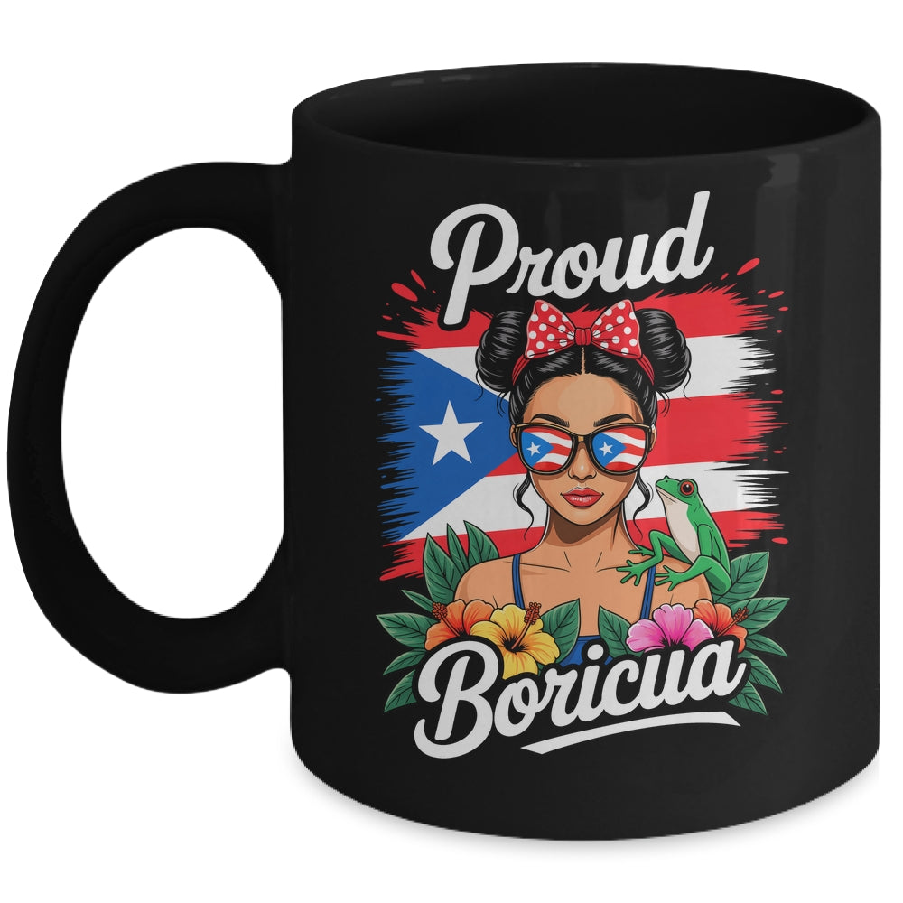 Puerto Rican Girls Boricua Puerto Rico Heritage Messy Bun Mug | siriusteestore
