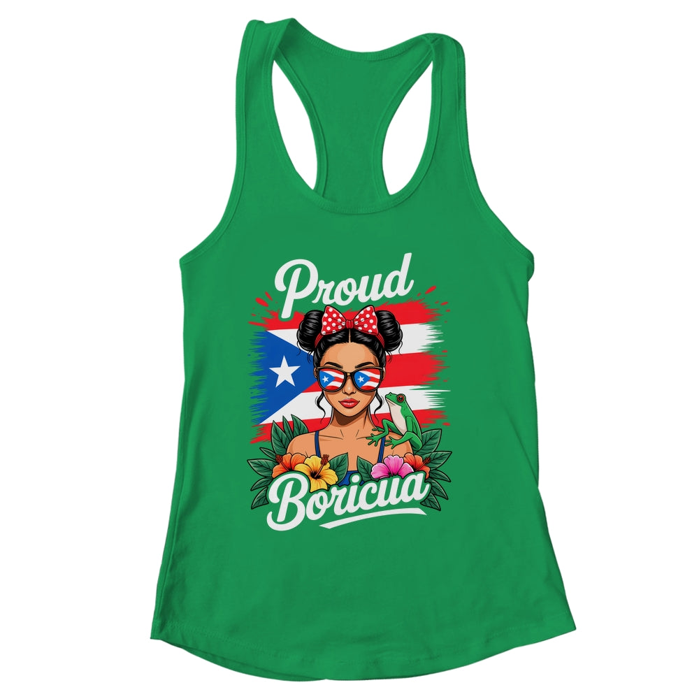 Puerto Rican Girls Boricua Puerto Rico Heritage Messy Bun Shirt & Tank Top | siriusteestore