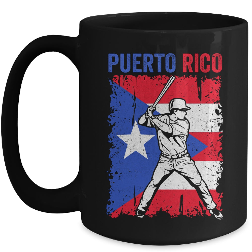 Puerto Rico Baseball Player Flag Famous Island Game Mug | siriusteestore
