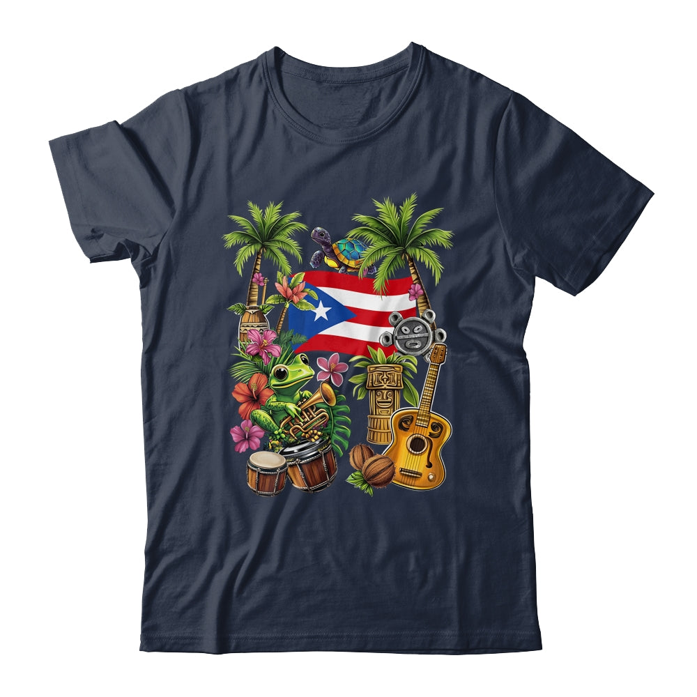 Puerto Rico Boricua Coqui Frog Taino Sun Puerto Rican Flag Shirt & Hoodie | siriusteestore