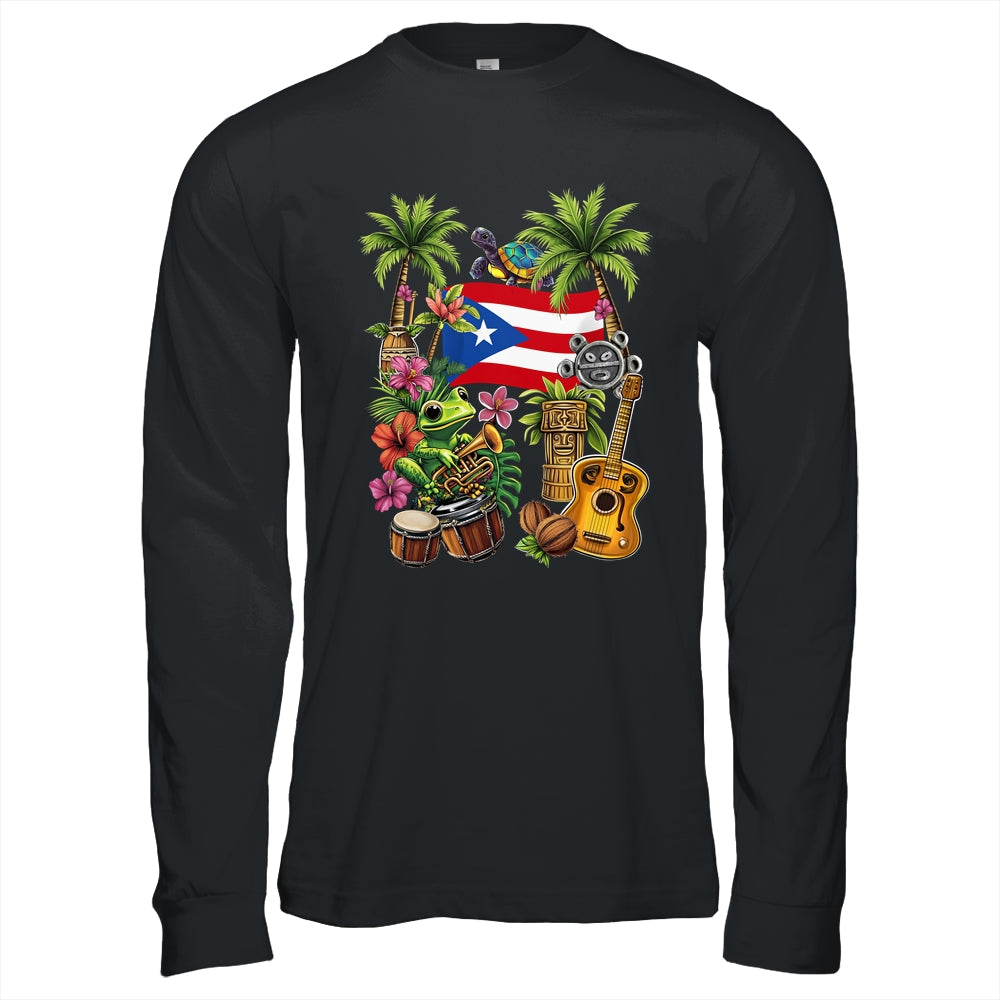 Puerto Rico Boricua Coqui Frog Taino Sun Puerto Rican Flag Shirt & Hoodie | siriusteestore
