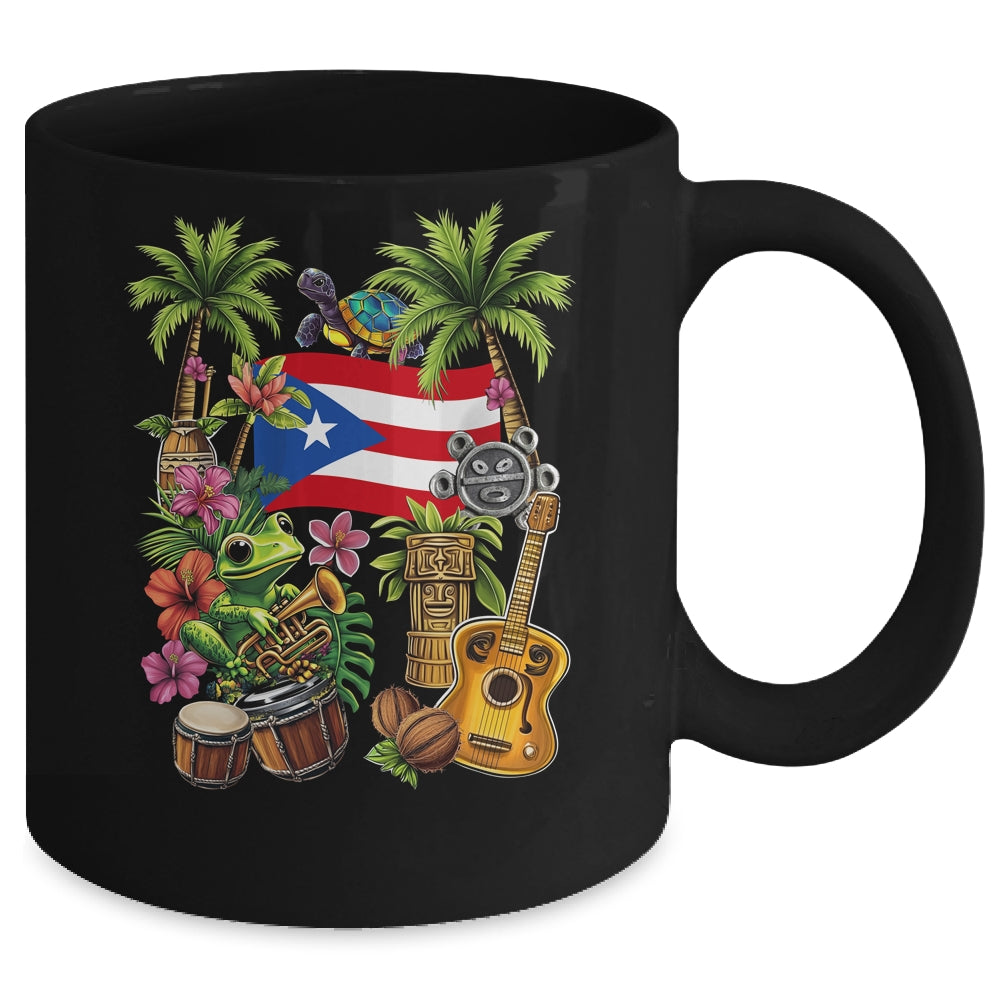 Puerto Rico Boricua Coqui Frog Taino Sun Puerto Rican Flag Mug | siriusteestore