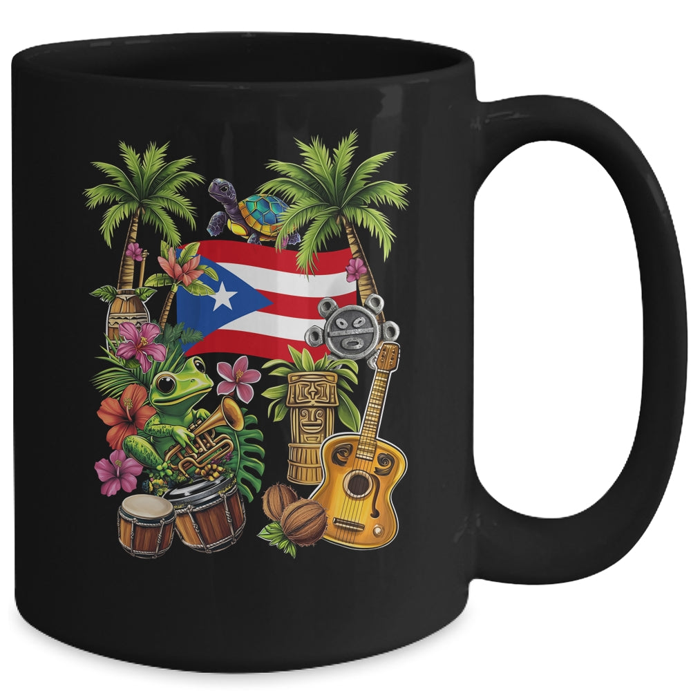 Puerto Rico Boricua Coqui Frog Taino Sun Puerto Rican Flag Mug | siriusteestore