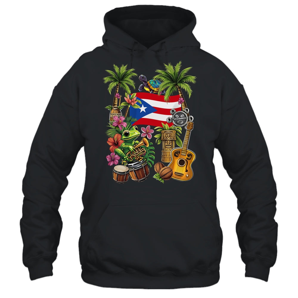 Puerto Rico Boricua Coqui Frog Taino Sun Puerto Rican Flag Shirt & Hoodie | siriusteestore