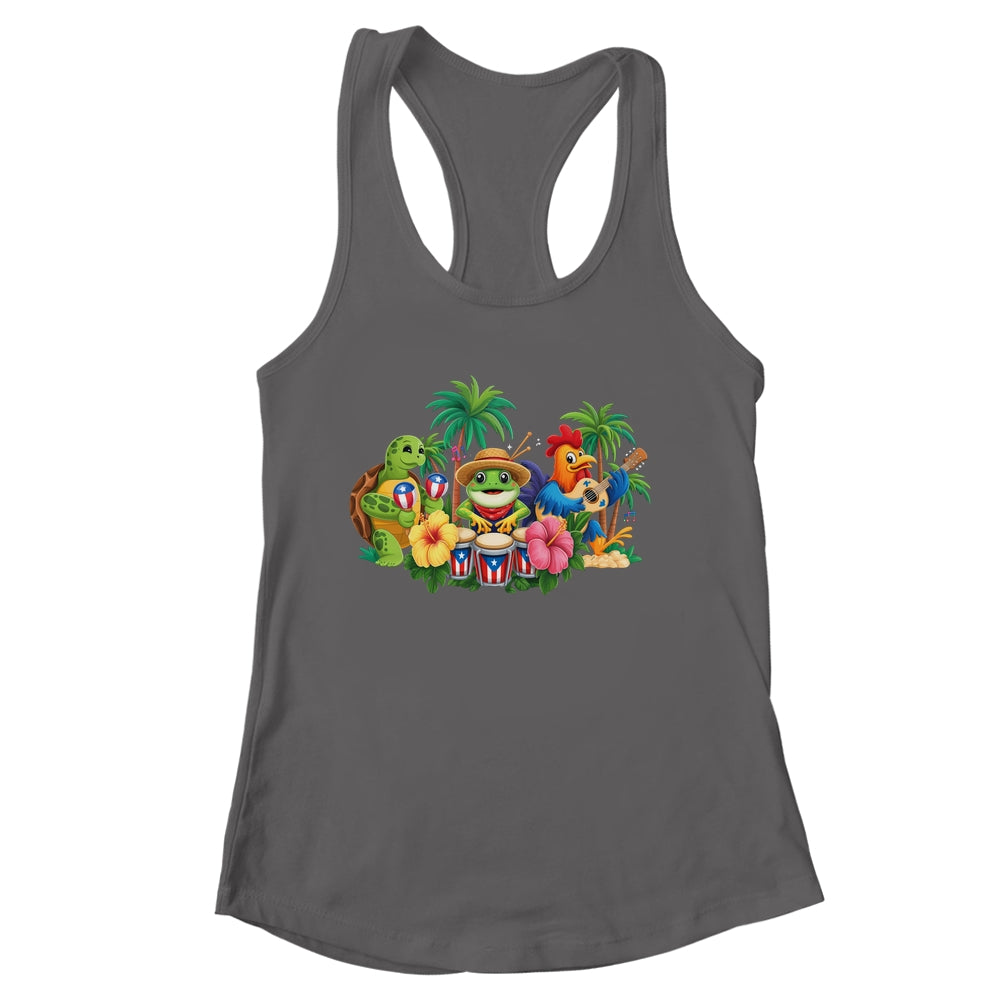 Puerto Rico Coqui Frog Boricua Rooster Puerto Rican Flag Shirt & Tank Top | siriusteestore