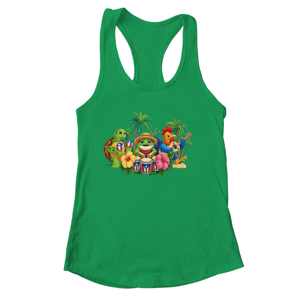 Puerto Rico Coqui Frog Boricua Rooster Puerto Rican Flag Shirt & Tank Top | siriusteestore