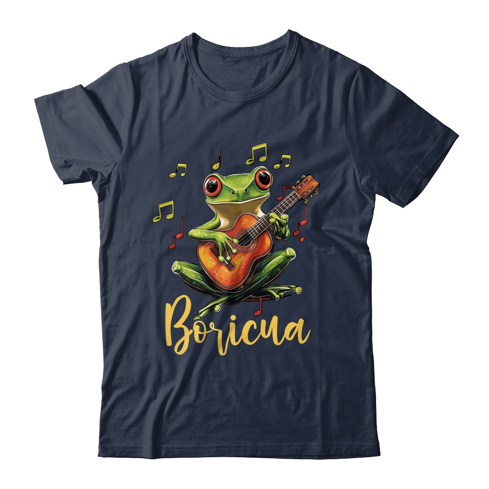Puerto Rico Coqui Frog Playing Guitar Puerto Rican Boricua Shirt & Tank Top | siriusteestore