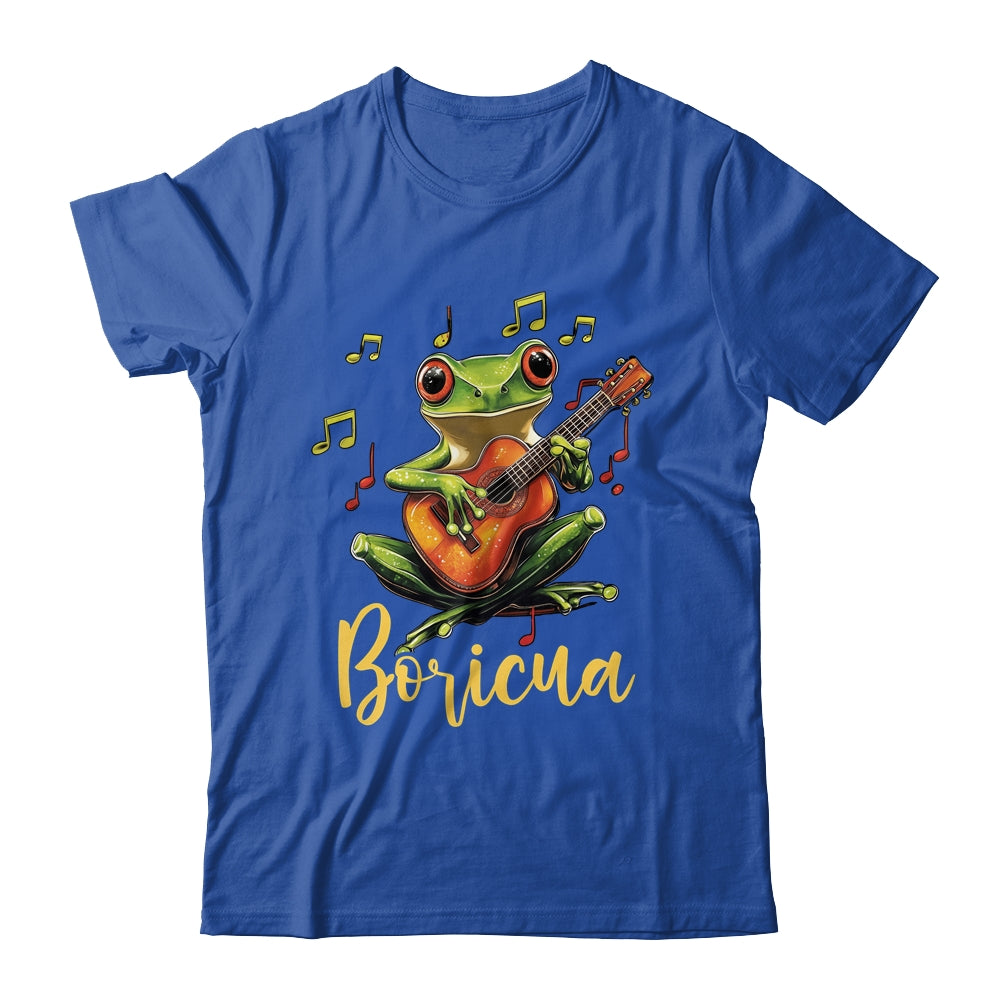 Puerto Rico Coqui Frog Playing Guitar Puerto Rican Boricua Shirt & Tank Top | siriusteestore