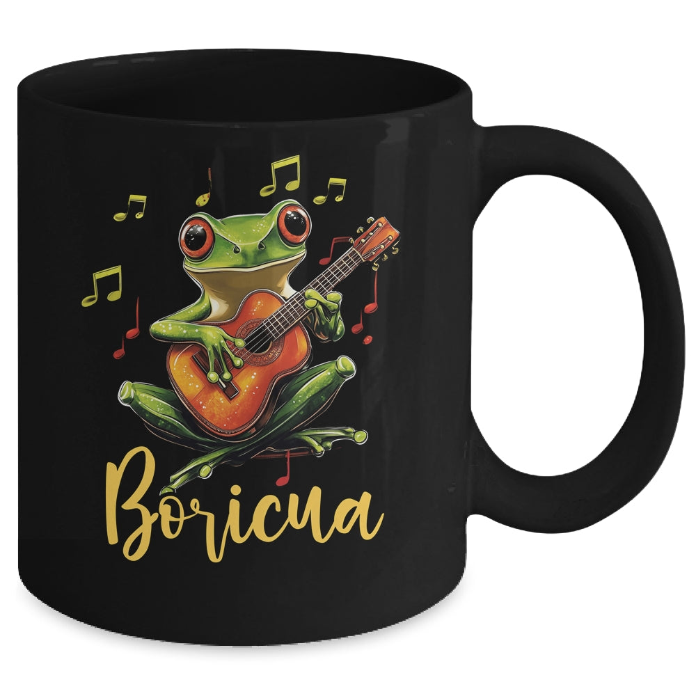 Puerto Rico Coqui Frog Playing Guitar Puerto Rican Boricua Mug | siriusteestore