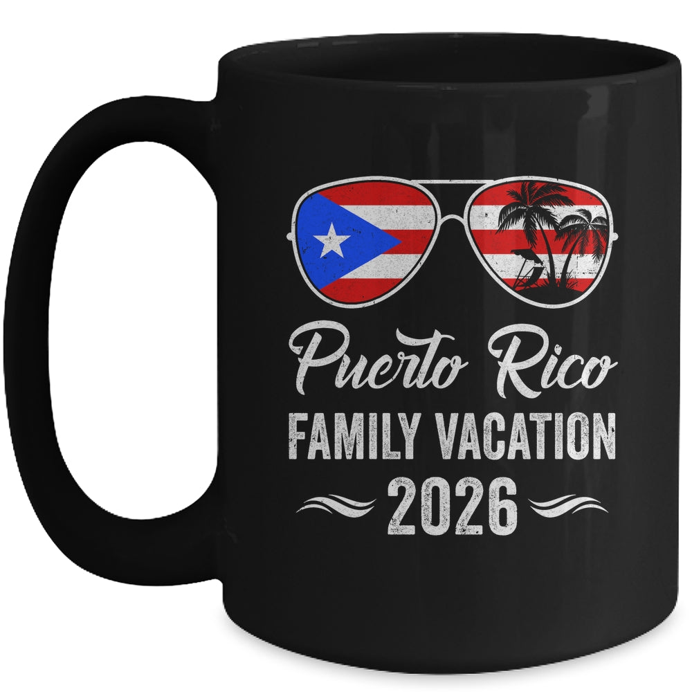 Puerto Rico Family Vacation 2026 Beach Summer Trip Glasses Mug | siriusteestore