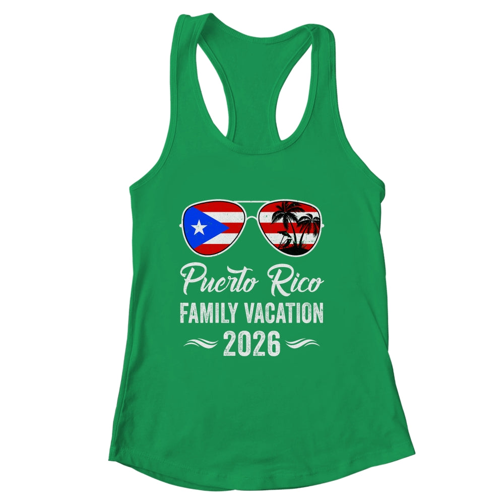 Puerto Rico Family Vacation 2026 Beach Summer Trip Glasses Shirt & Tank Top | siriusteestore