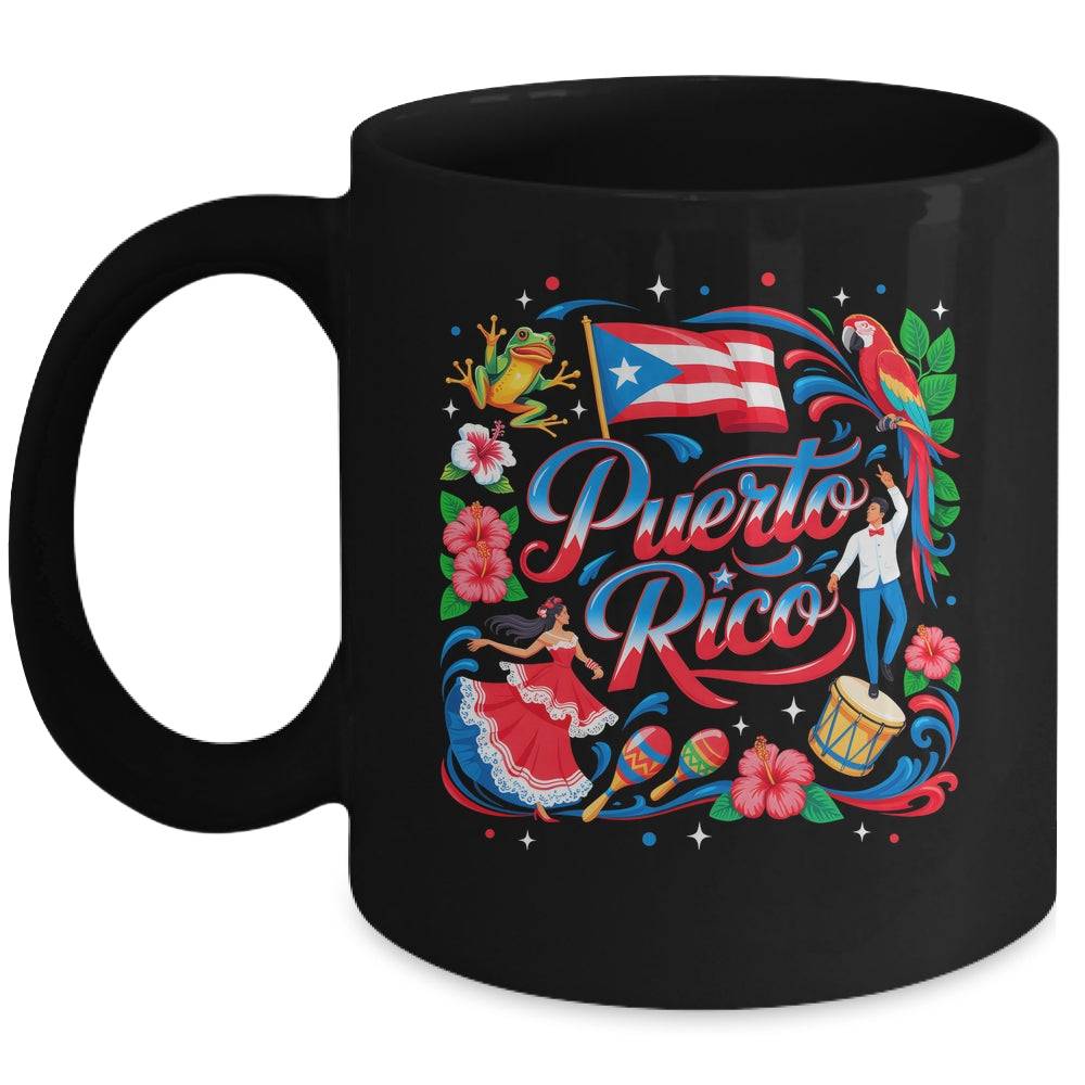 Puerto Rico Flag Floral Boricua Hispanic Heritage Men Women Mug | siriusteestore