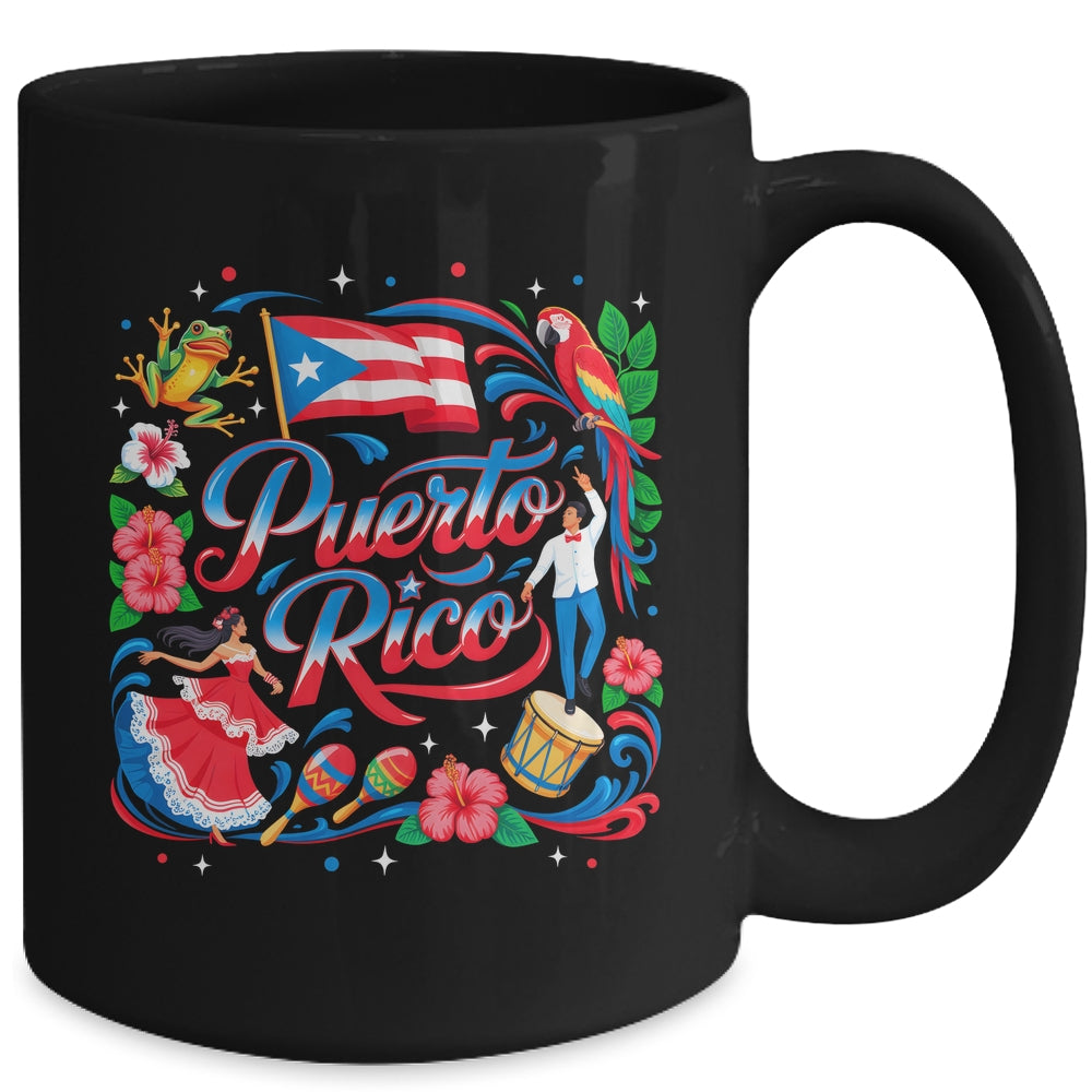 Puerto Rico Flag Floral Boricua Hispanic Heritage Men Women Mug | siriusteestore