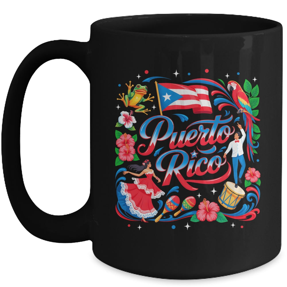 Puerto Rico Flag Floral Boricua Hispanic Heritage Men Women Mug | siriusteestore
