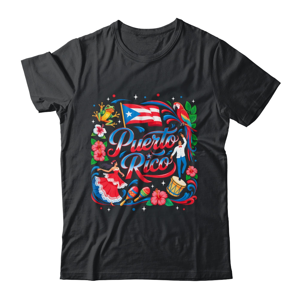 Puerto Rico Flag Floral Boricua Hispanic Heritage Men Women Shirt & Tank Top | siriusteestore
